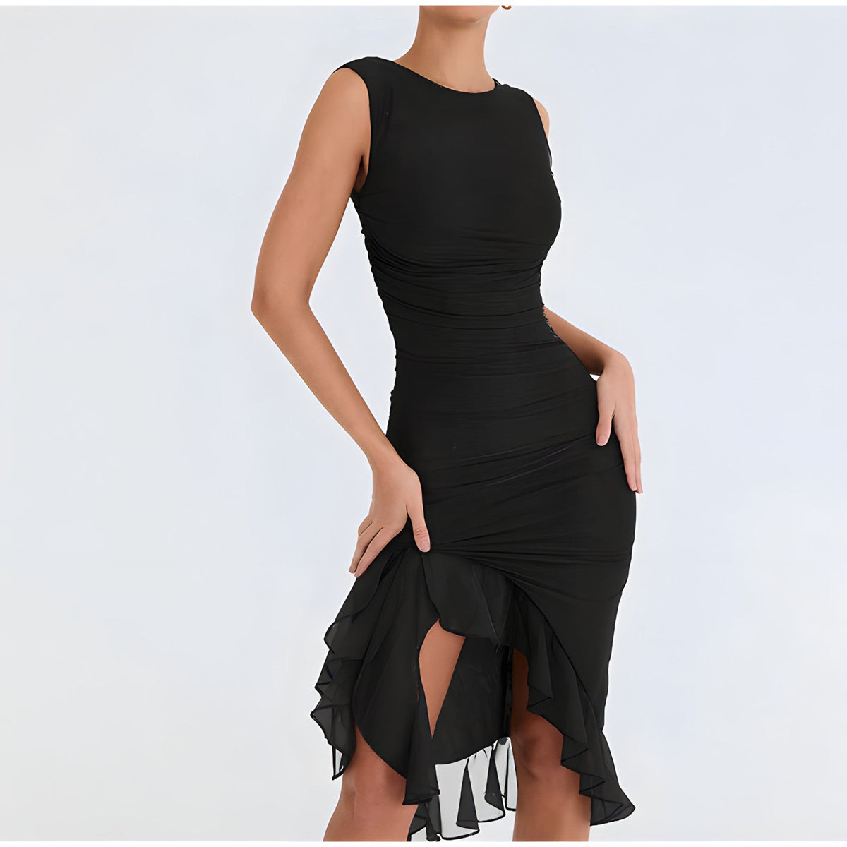 Amalia · Vestido ajustado con volantes – Silvia Morel