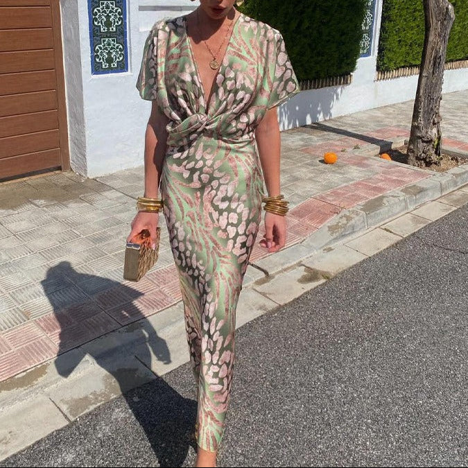 Maite · Vestido largo de tacto sedoso – Silvia Morel