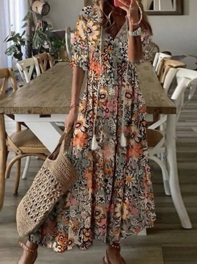 Blanca · Vestido largo con volantes – Silvia Morel