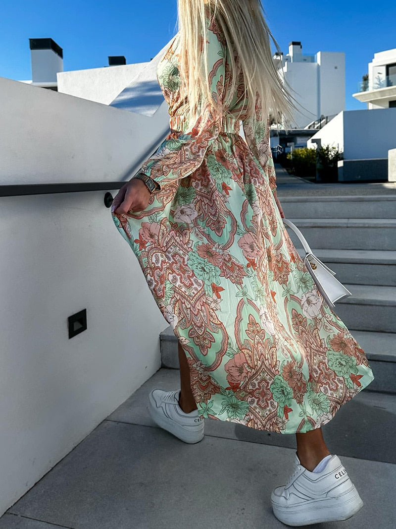 Brisa Alta · Vestido bohemio con abertura – Silvia Morel