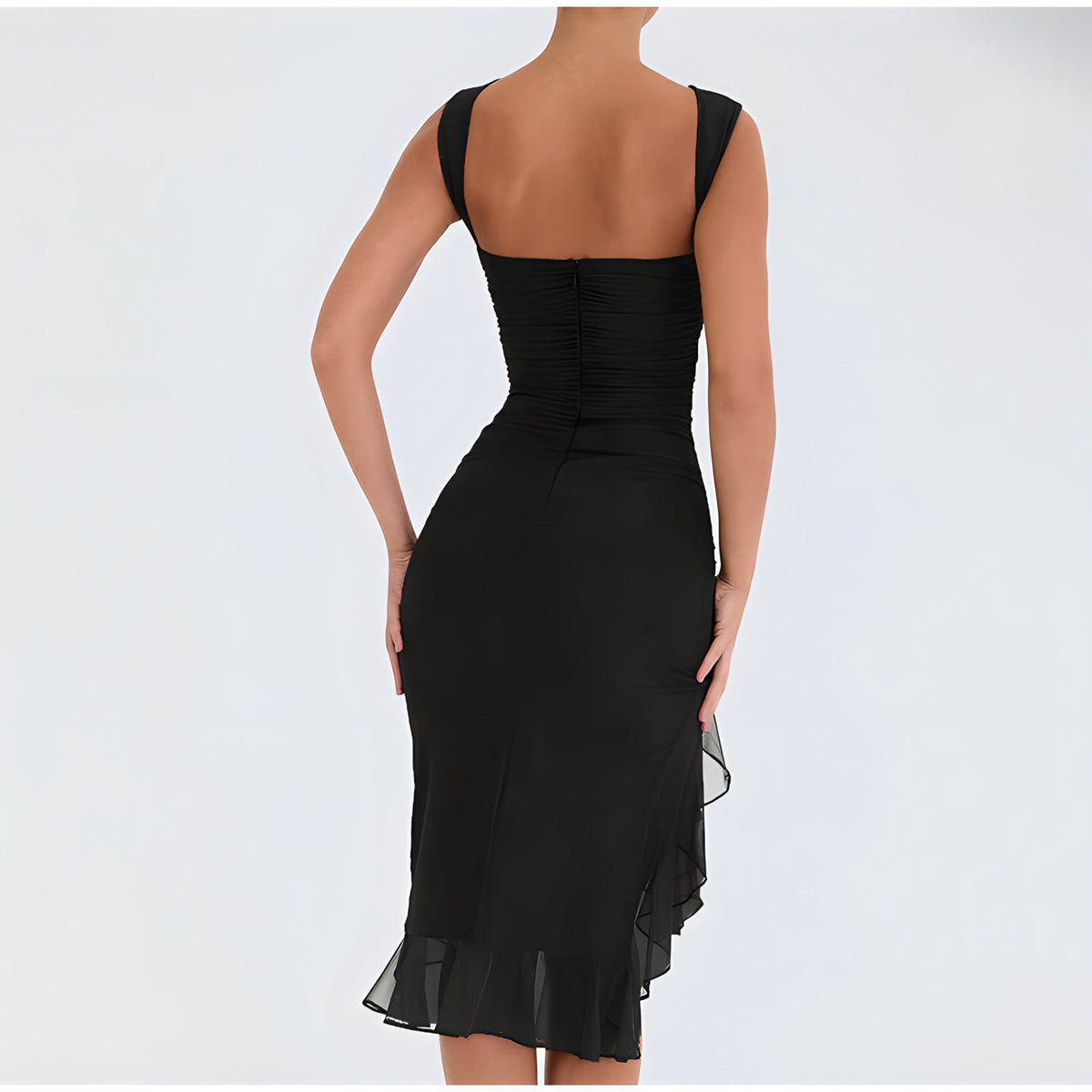 Amalia · Vestido ajustado con volantes – Silvia Morel