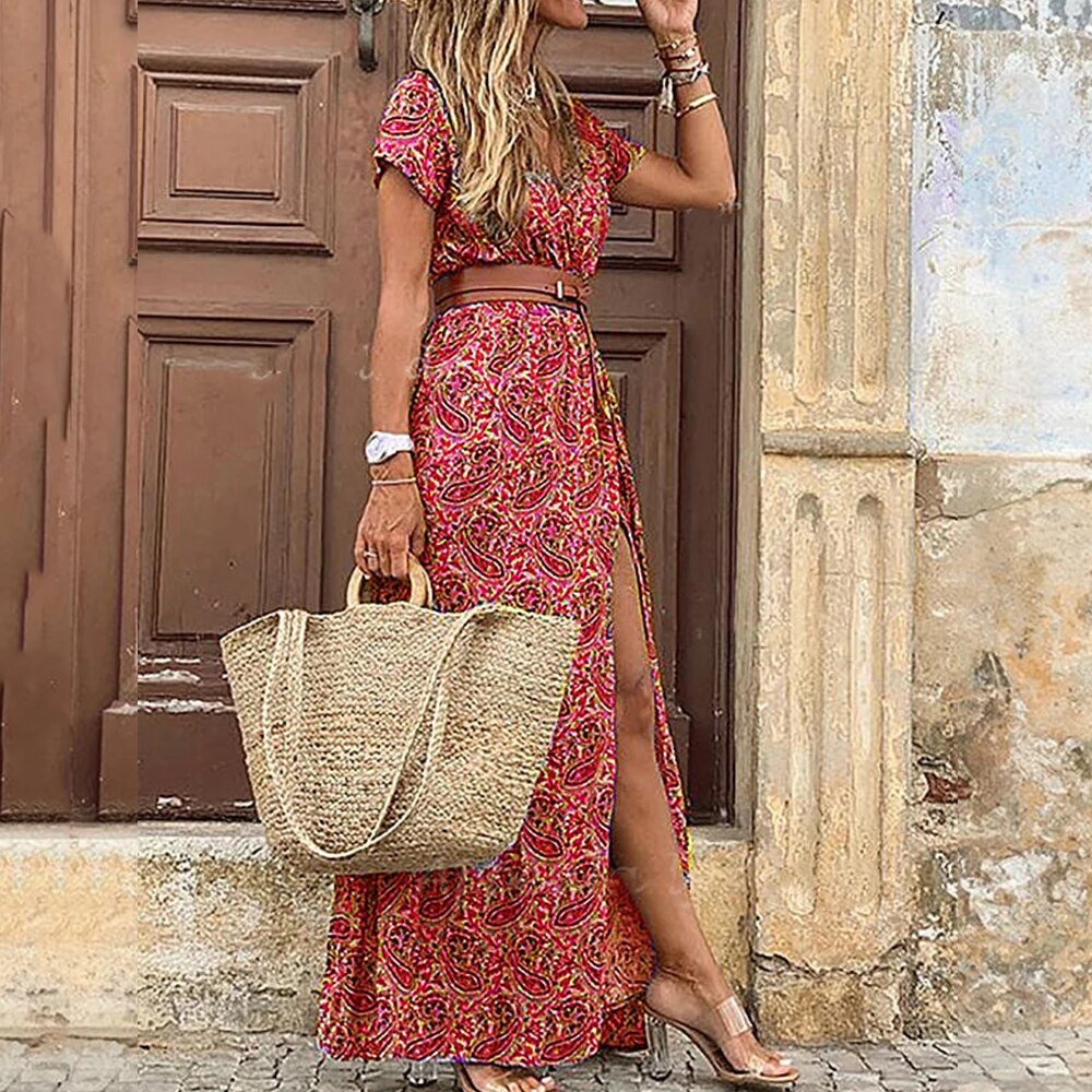 Clotilde · Vestido bohemio en tonos tierra – Silvia Morel