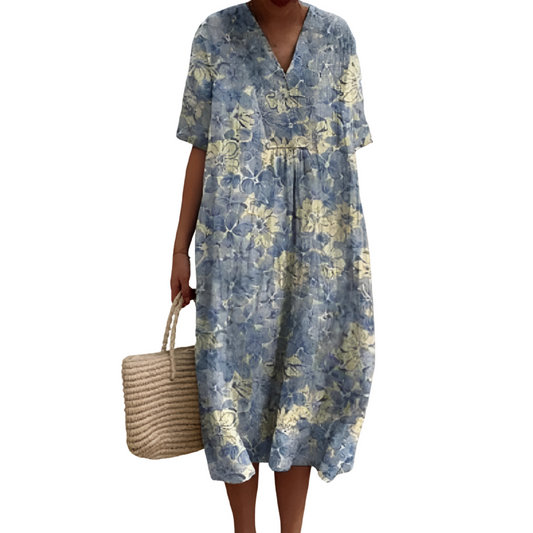 Orquídea · Vestido estampado fluido – Silvia Morel