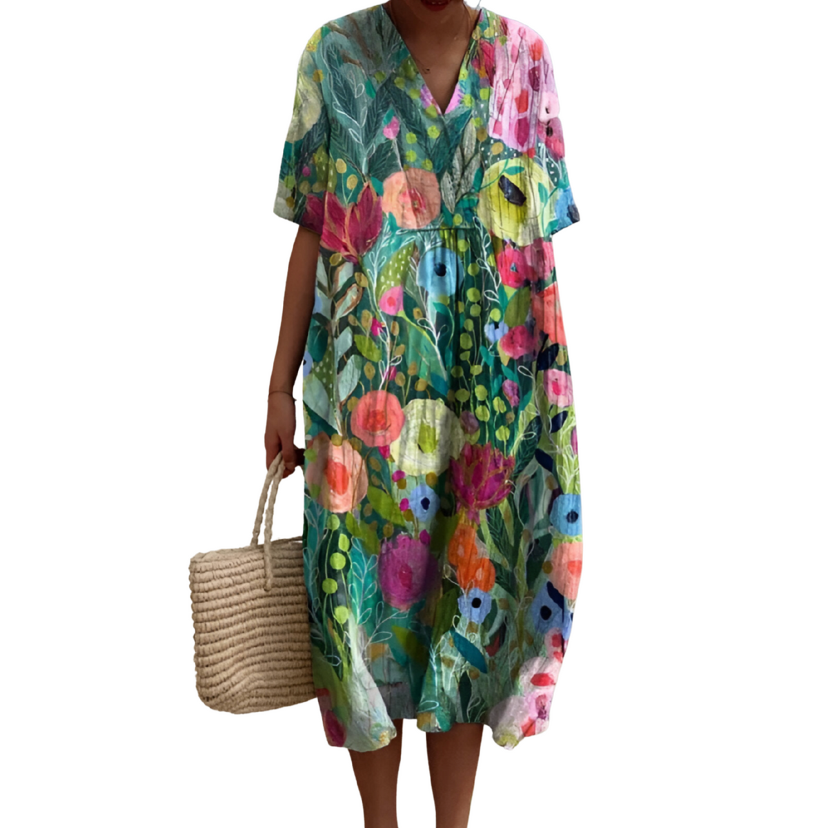 Azahar · Vestido estampado fluido – Silvia Morel