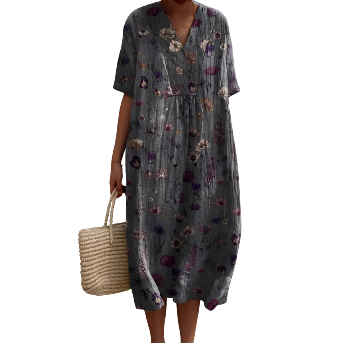 Begonia · Vestido estampado fluido – Silvia Morel