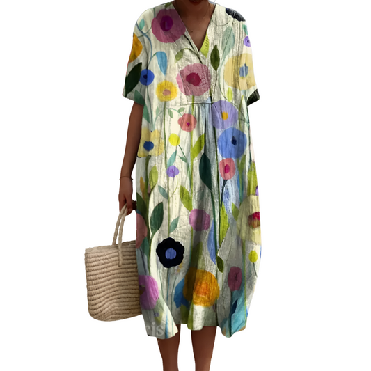 Peonía · Vestido estampado fluido – Silvia Morel