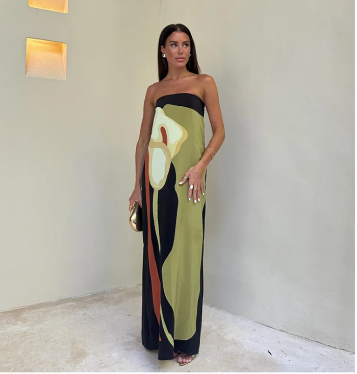 Andrea · Vestido elegante de flores – Silvia Morel