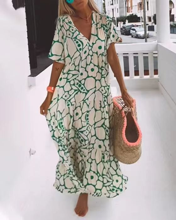 Pamela · Vestido largo de manga corta – Silvia Morel