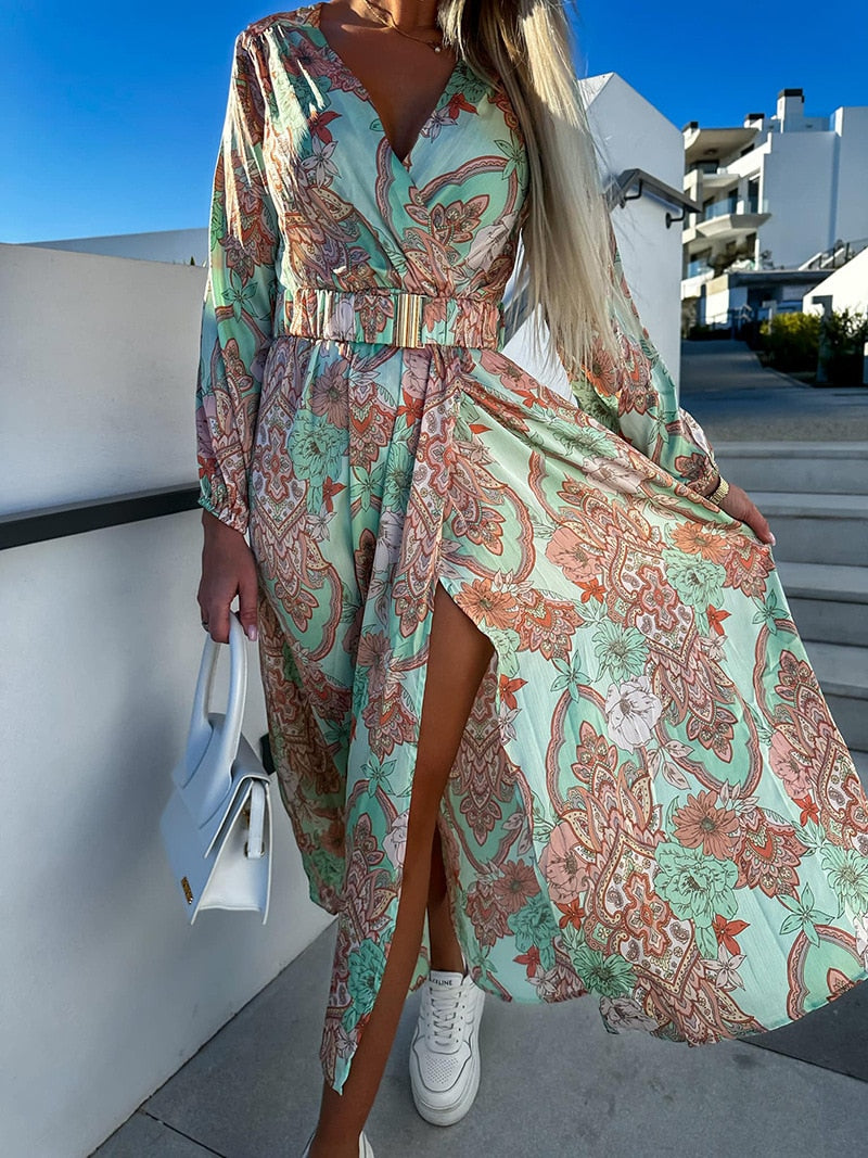 Brisa Alta · Vestido bohemio con abertura – Silvia Morel