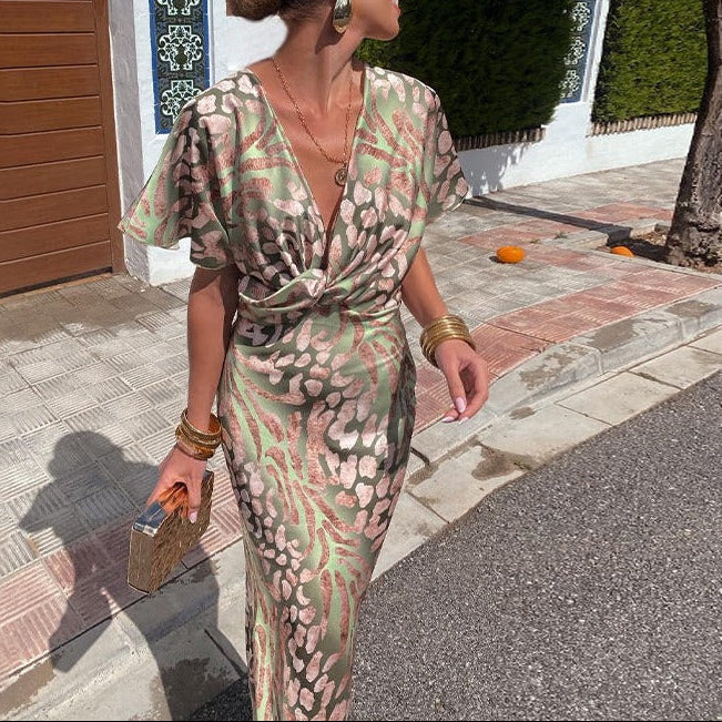 Maite · Vestido largo de tacto sedoso – Silvia Morel