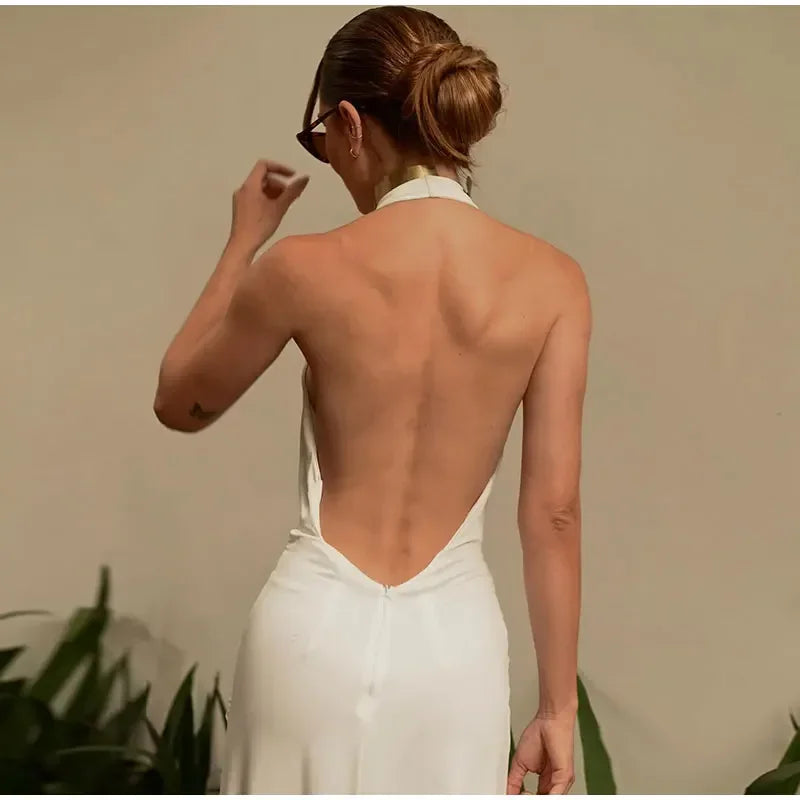 Macarena · Vestido formal con cuello halter – Silvia Morel