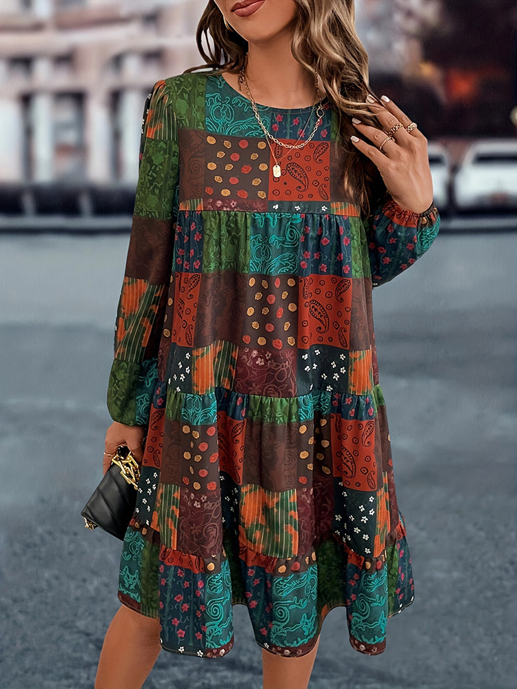 Fabia · Vestido estampado de manga larga – Silvia Morel
