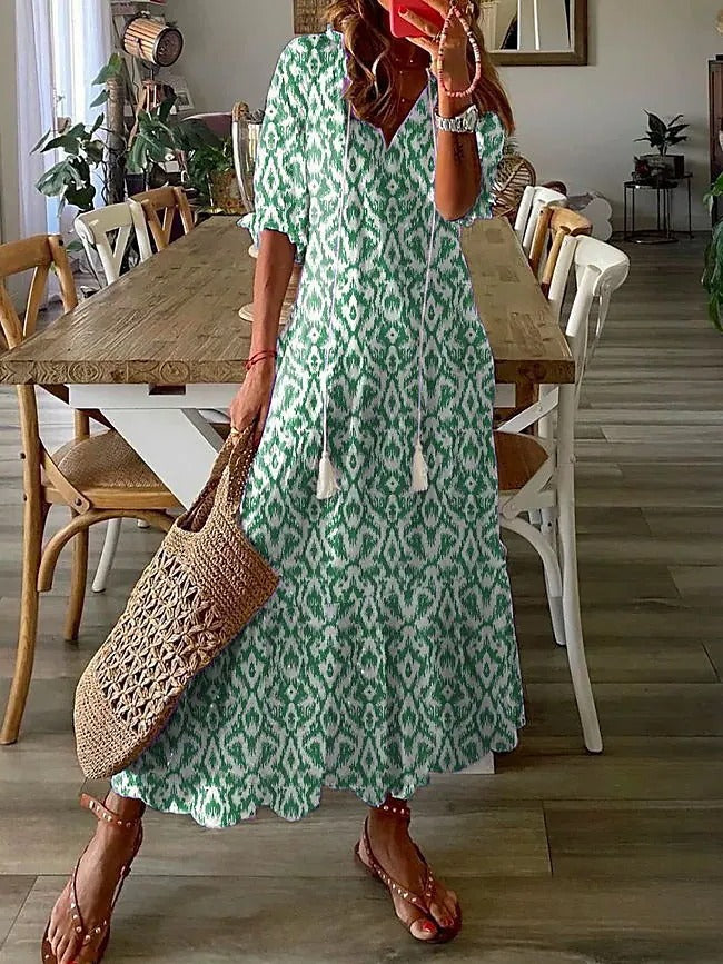 Blanca · Vestido largo con volantes – Silvia Morel