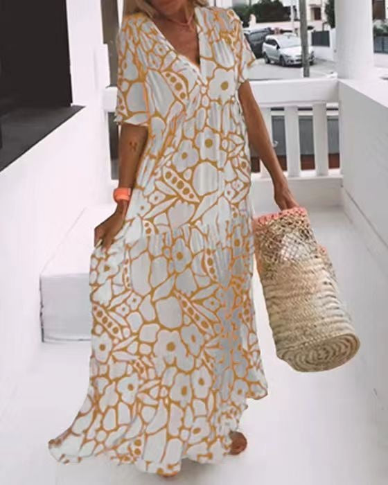 Pamela · Vestido largo de manga corta – Silvia Morel