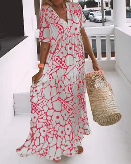 Pamela · Vestido largo de manga corta – Silvia Morel