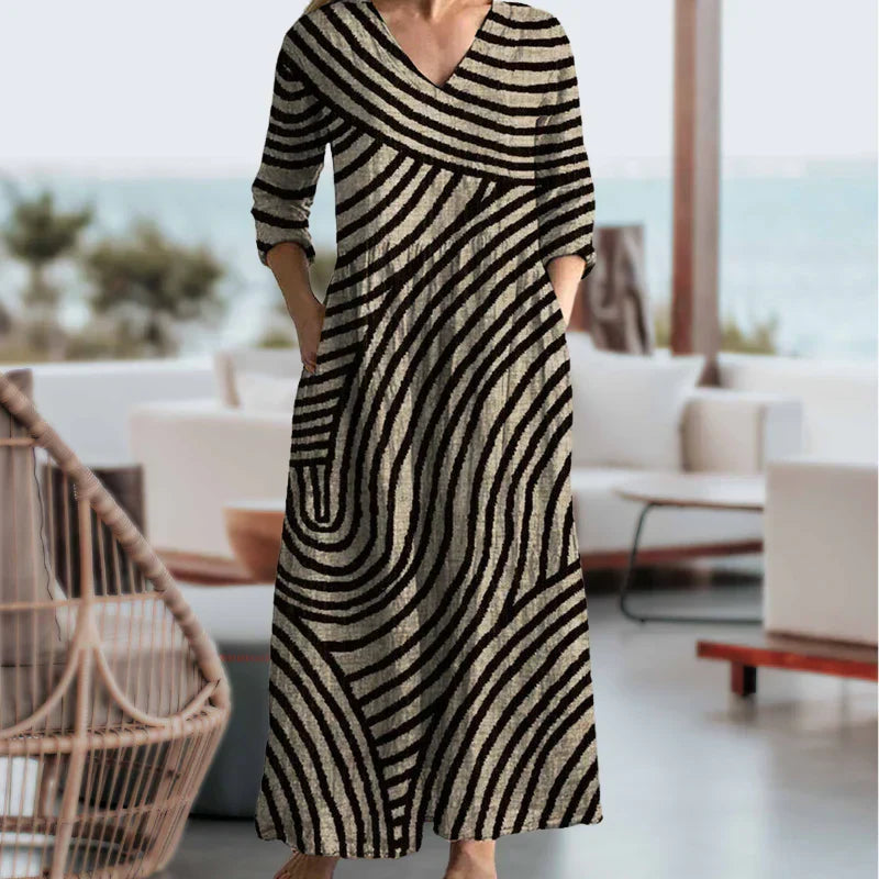 Sagrario · Vestido largo vintage de rayas – Silvia Morel