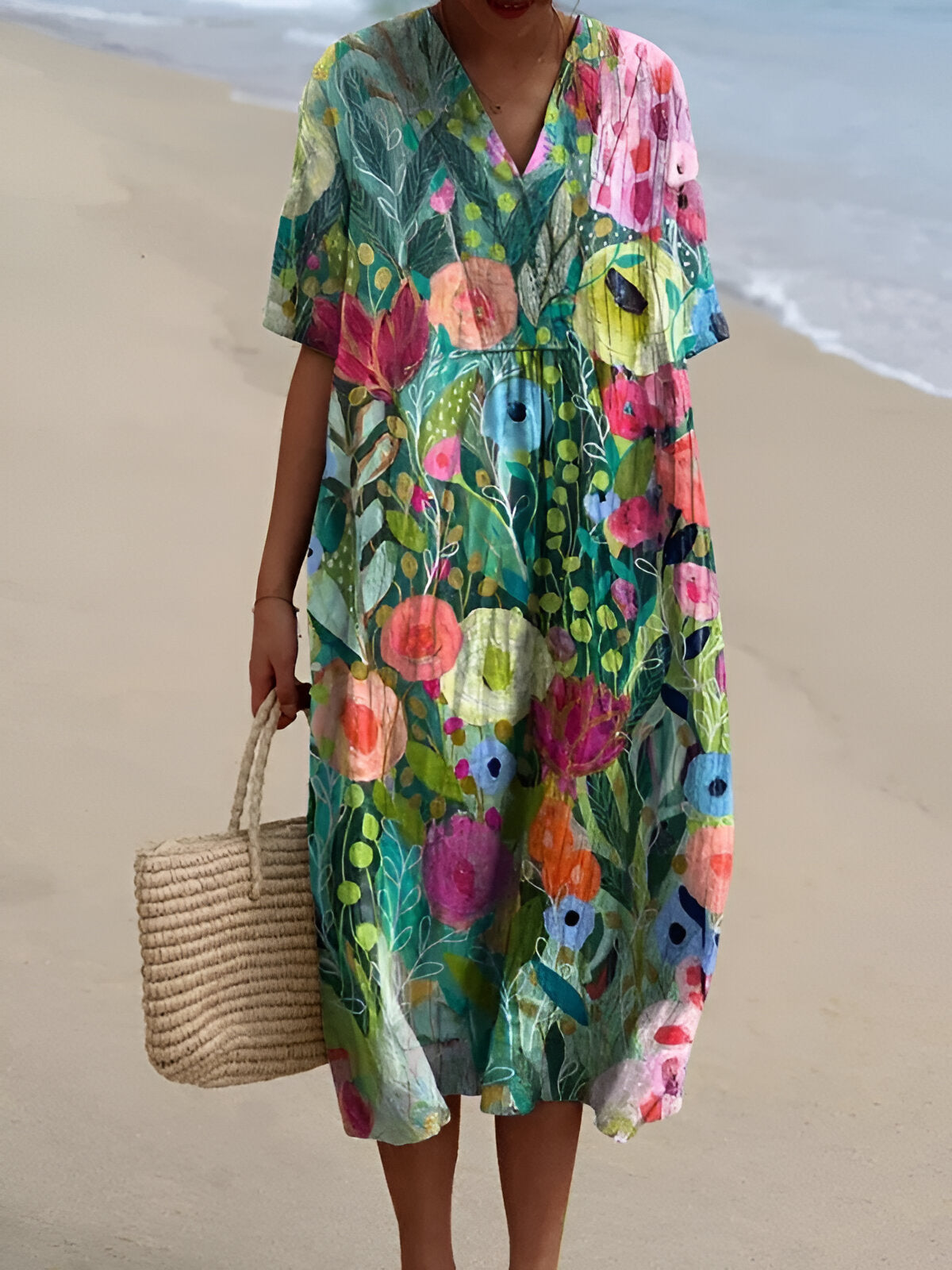 Azahar · Vestido estampado fluido – Silvia Morel