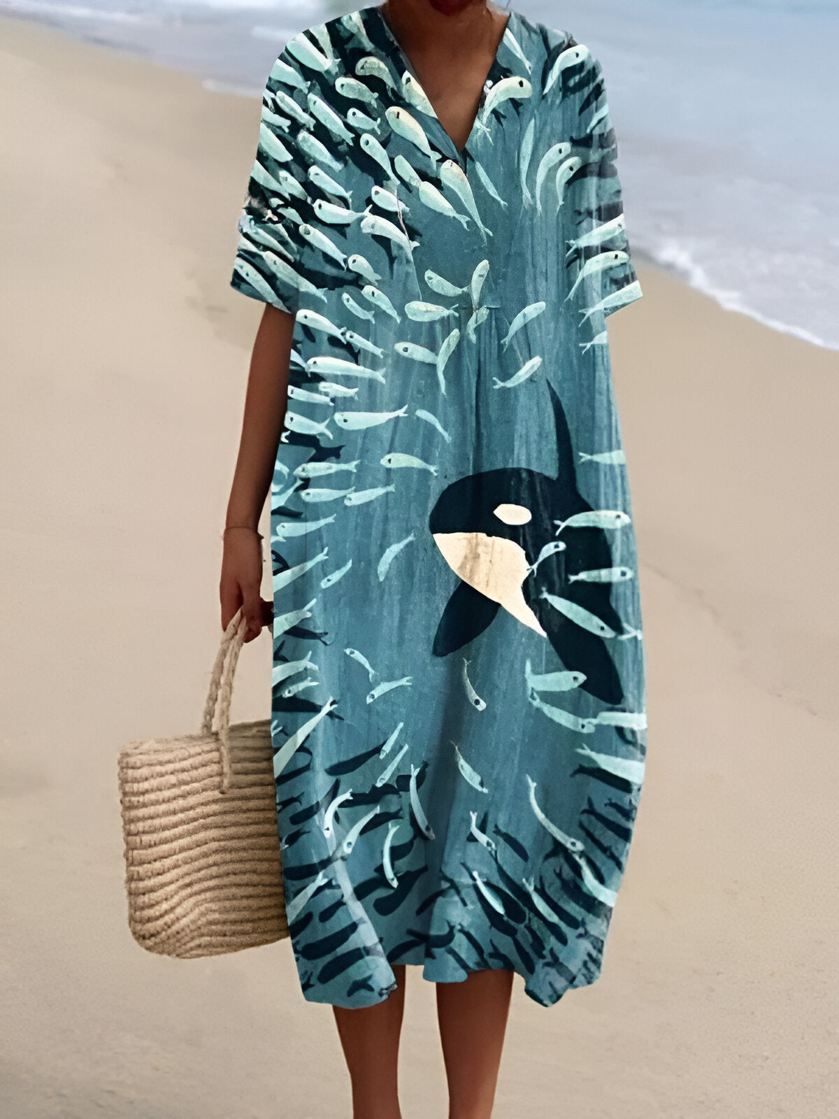 Lavanda · Vestido estampado fluido – Silvia Morel
