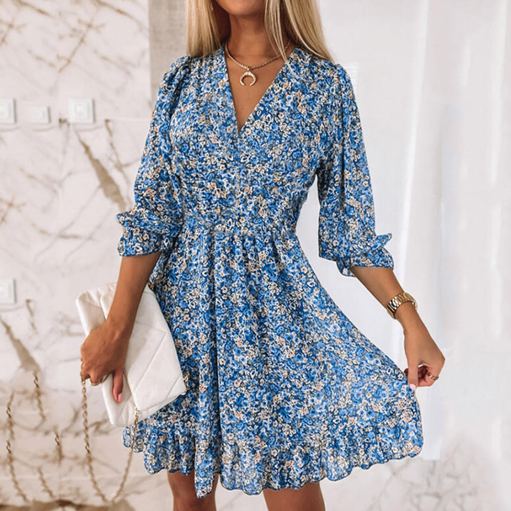 Sheila · Vestido boho vintage con escote en V – Silvia Morel