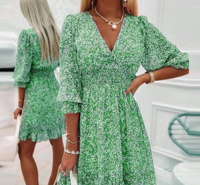 Sheila · Vestido boho vintage con escote en V – Silvia Morel