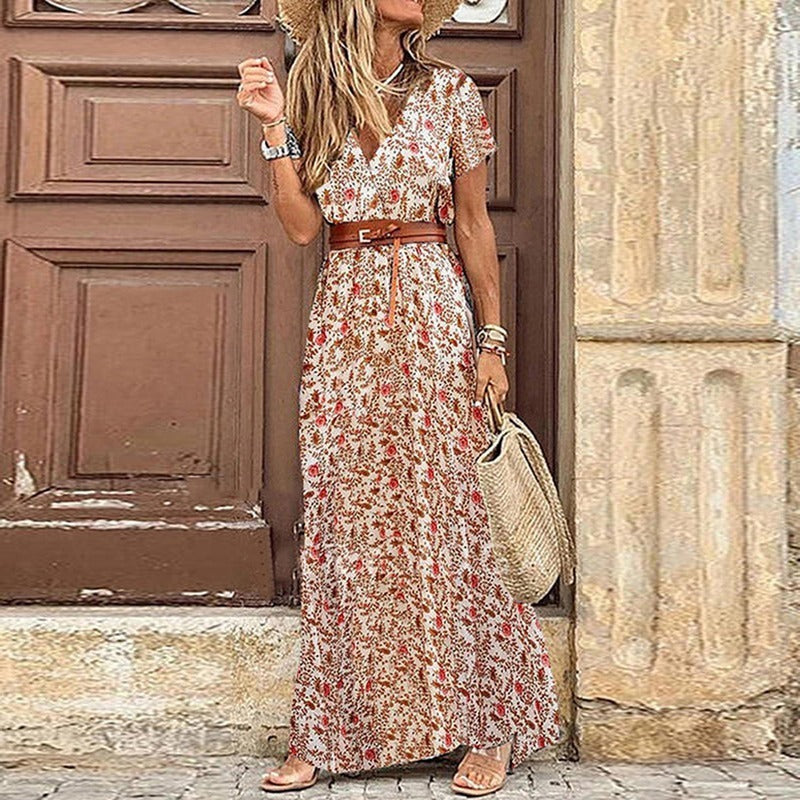 Maia · Vestido largo bohemio con escote en V – Silvia Morel