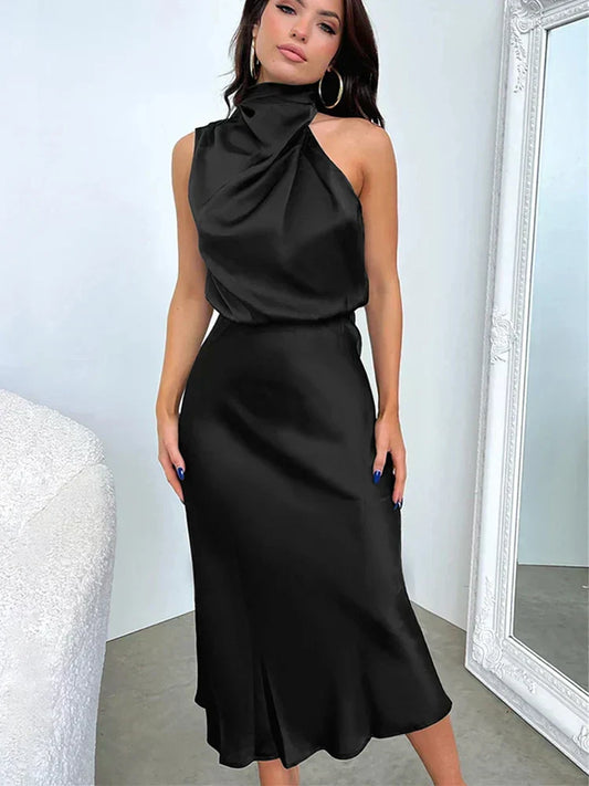 Leticia · Vestido largo sin mangas de gala – Silvia Morel