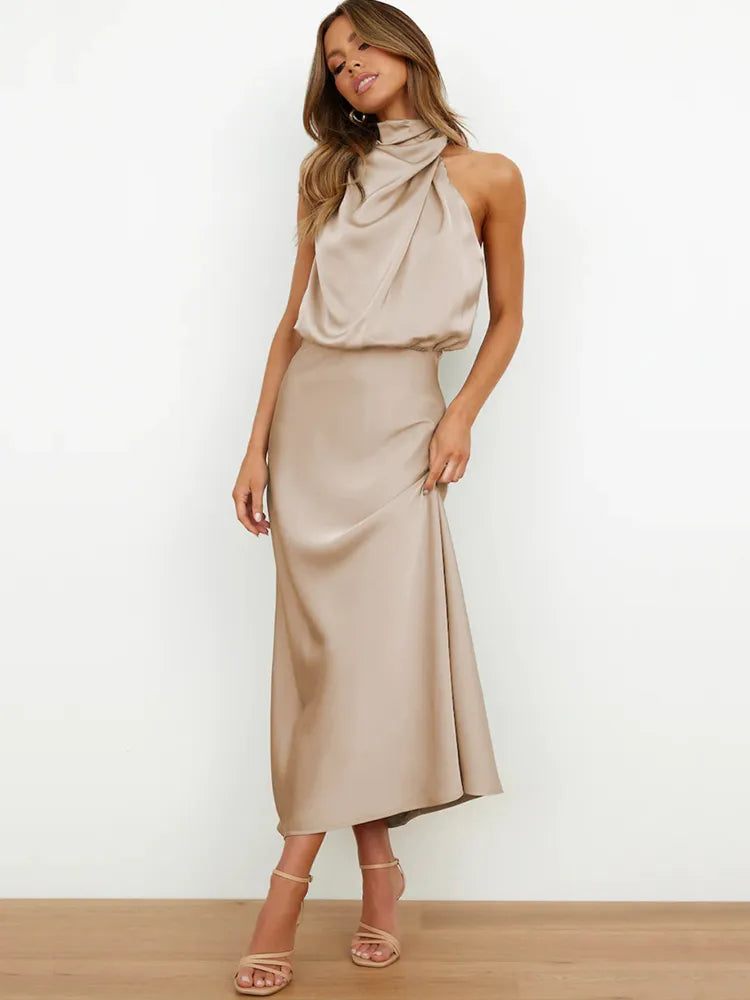 Leticia · Vestido largo sin mangas de gala – Silvia Morel