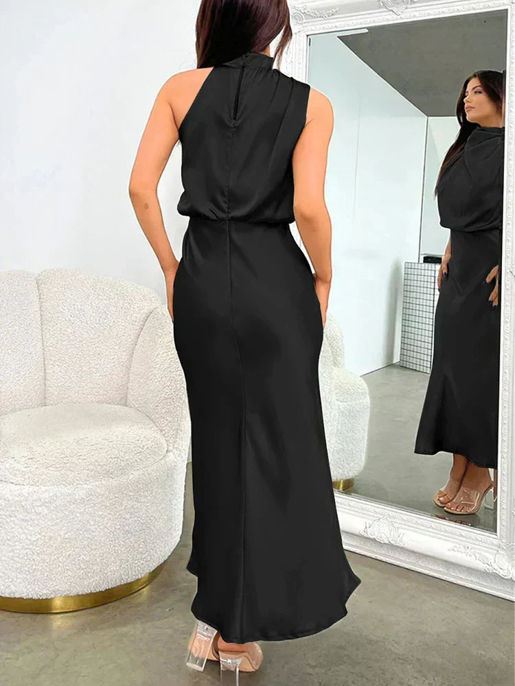 Leticia · Vestido largo sin mangas de gala – Silvia Morel