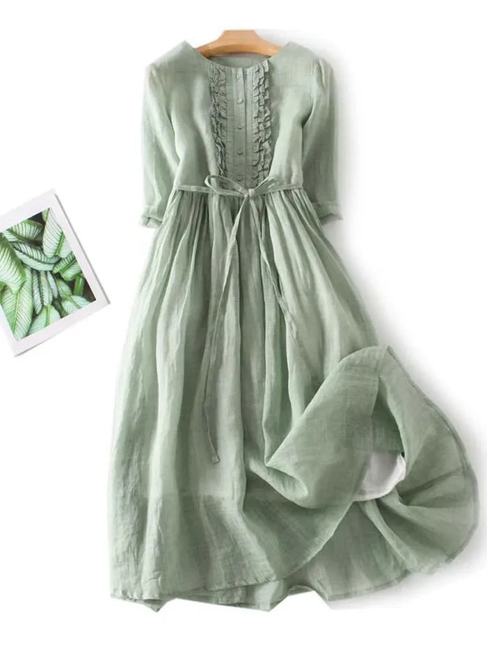 Inés · Vestido corto de aire natural – Silvia Morel