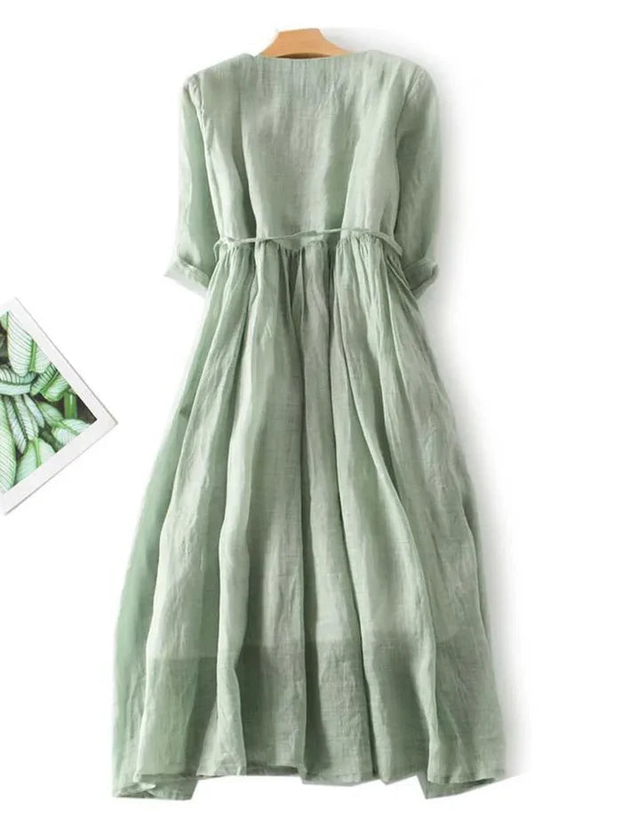 Inés · Vestido corto de aire natural – Silvia Morel