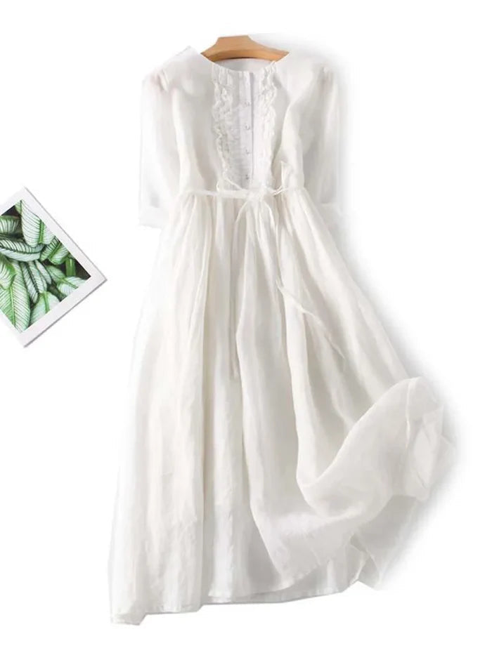Inés · Vestido corto de aire natural – Silvia Morel
