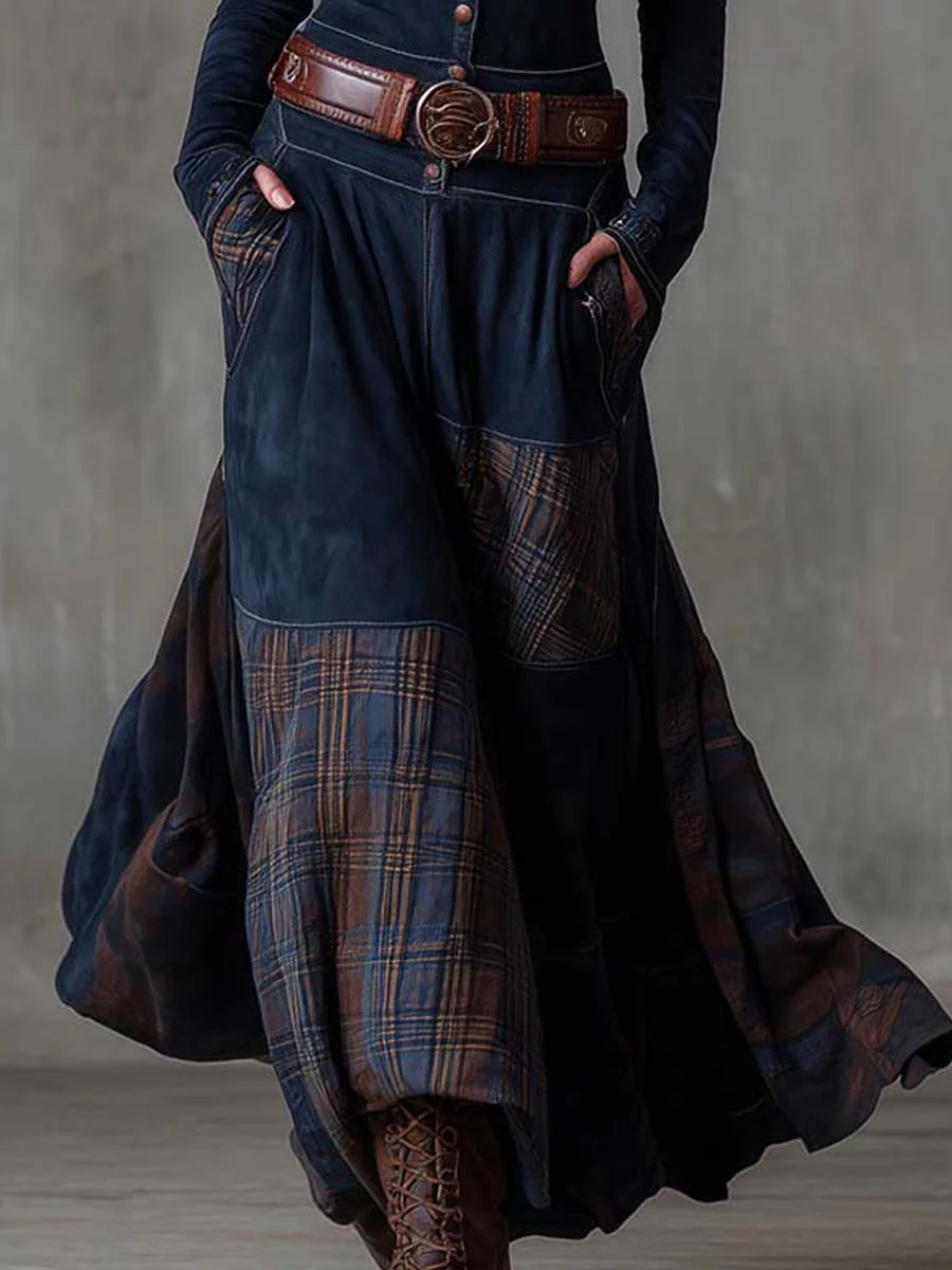 Iratxe · Vestido patchwork con cinturón – Silvia Morel