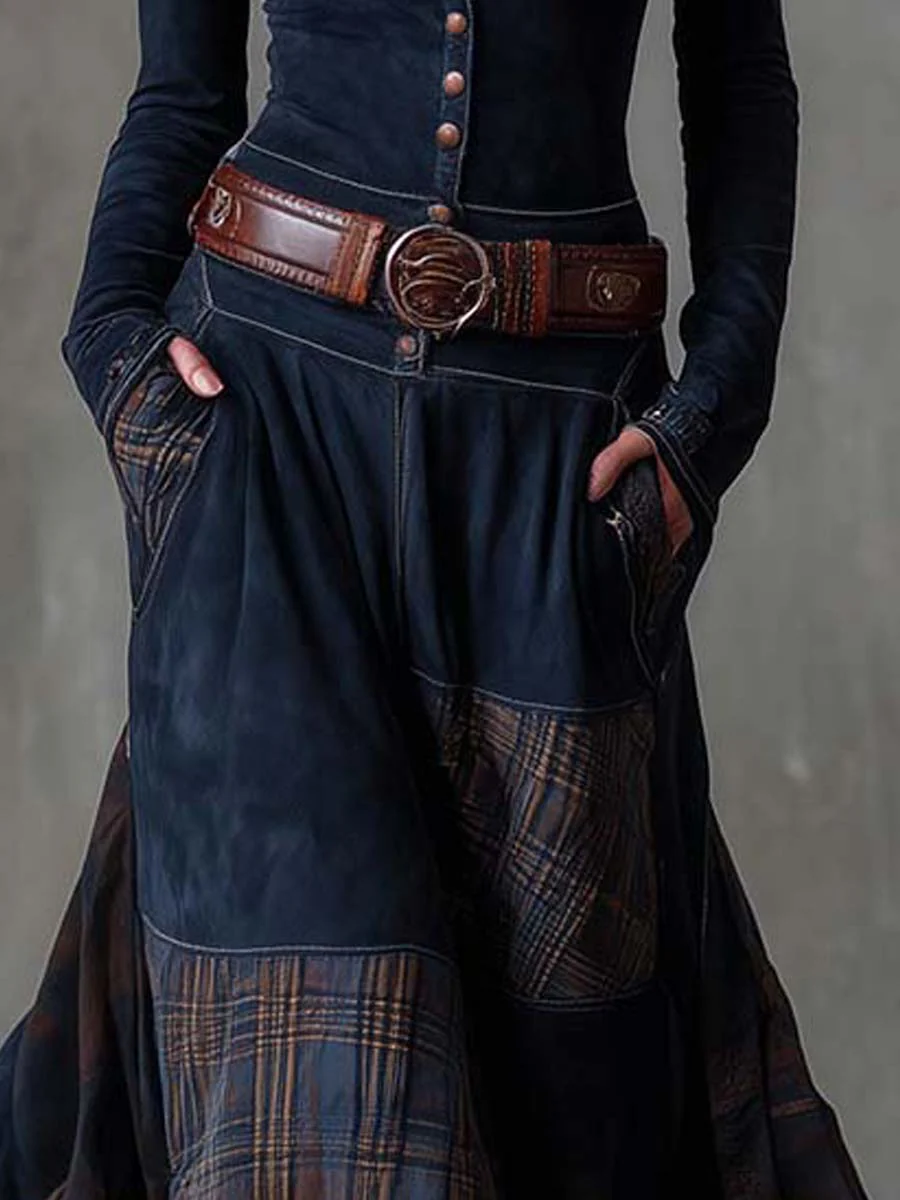 Iratxe · Vestido patchwork con cinturón – Silvia Morel
