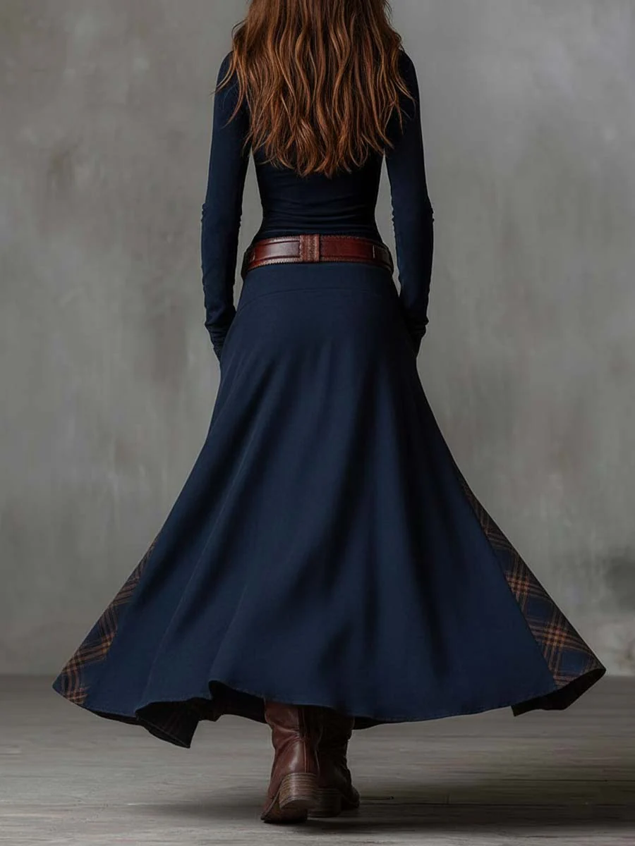 Iratxe · Vestido patchwork con cinturón – Silvia Morel