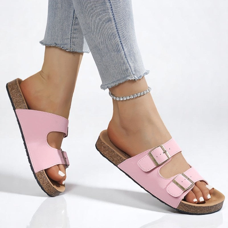 Corcho · Sandalias de dos tiras con suela de corcho – Silvia Morel