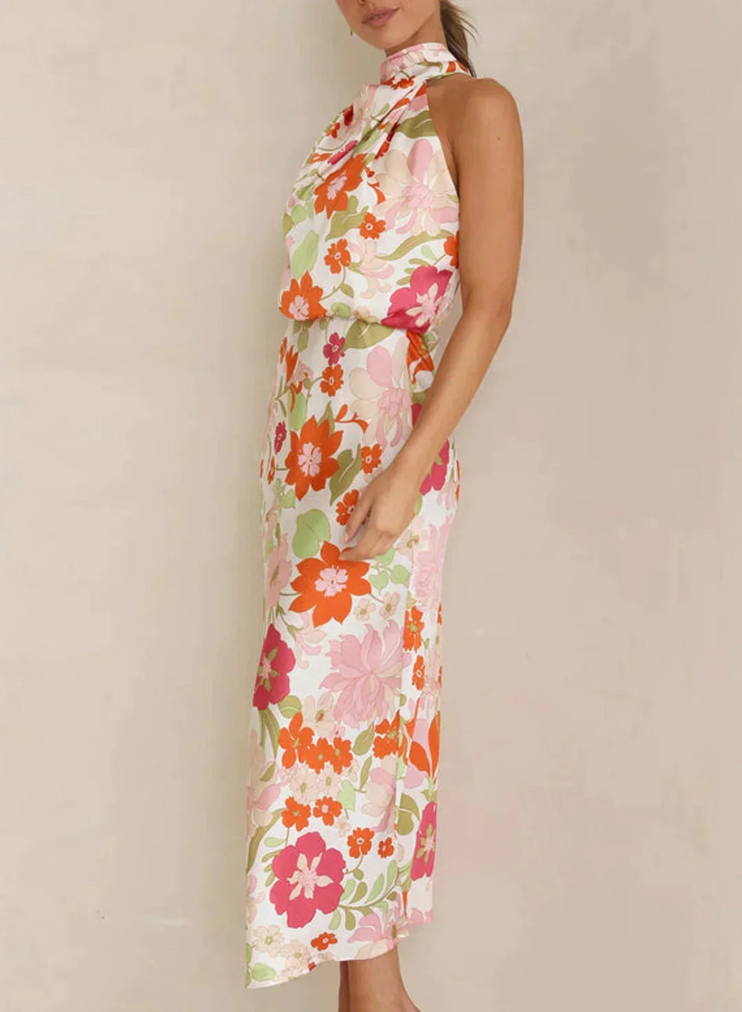 Zaira · Vestido floral en A sin mangas – Silvia Morel