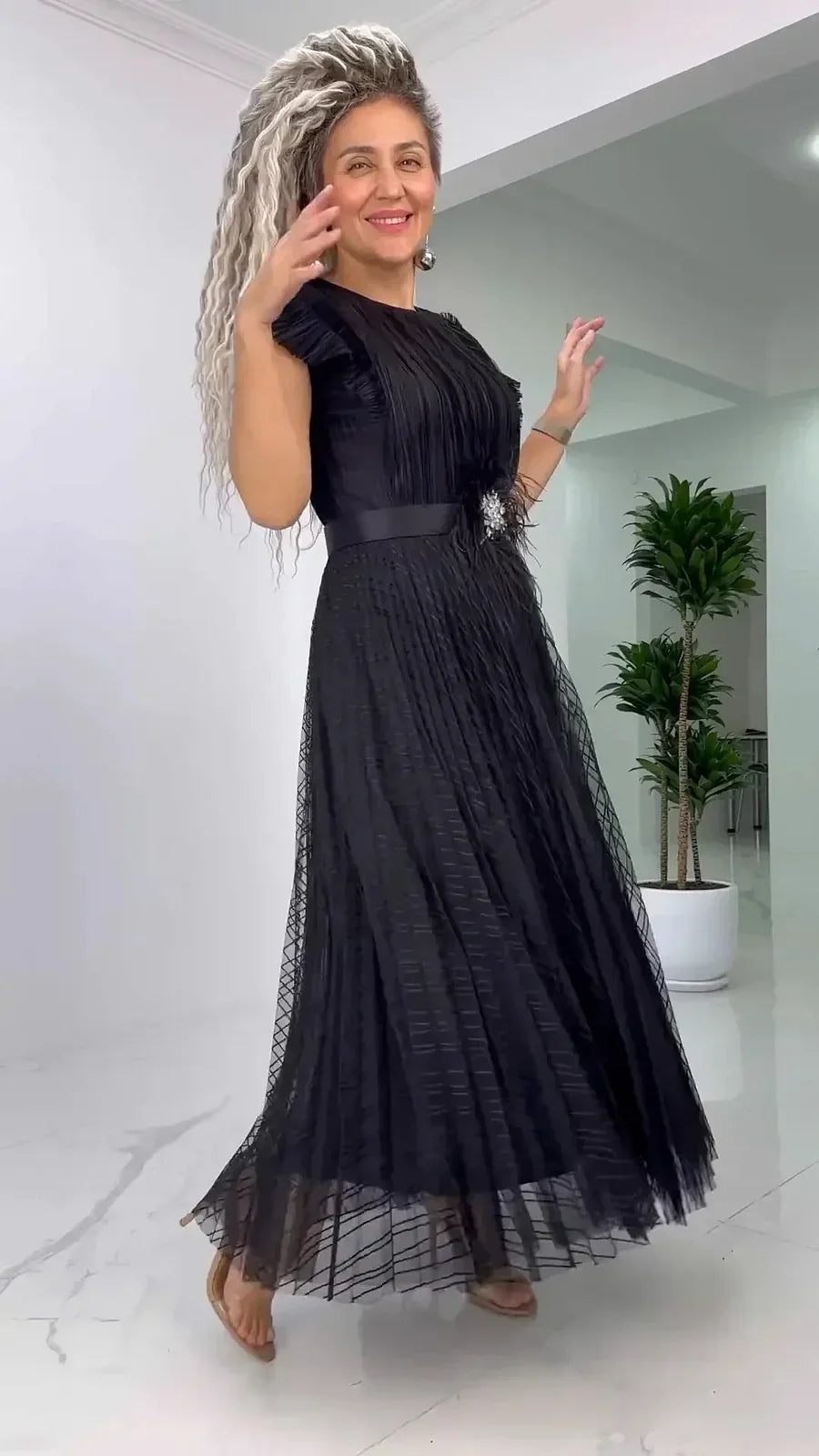 Belén · Vestido ajustado de gasa – Silvia Morel
