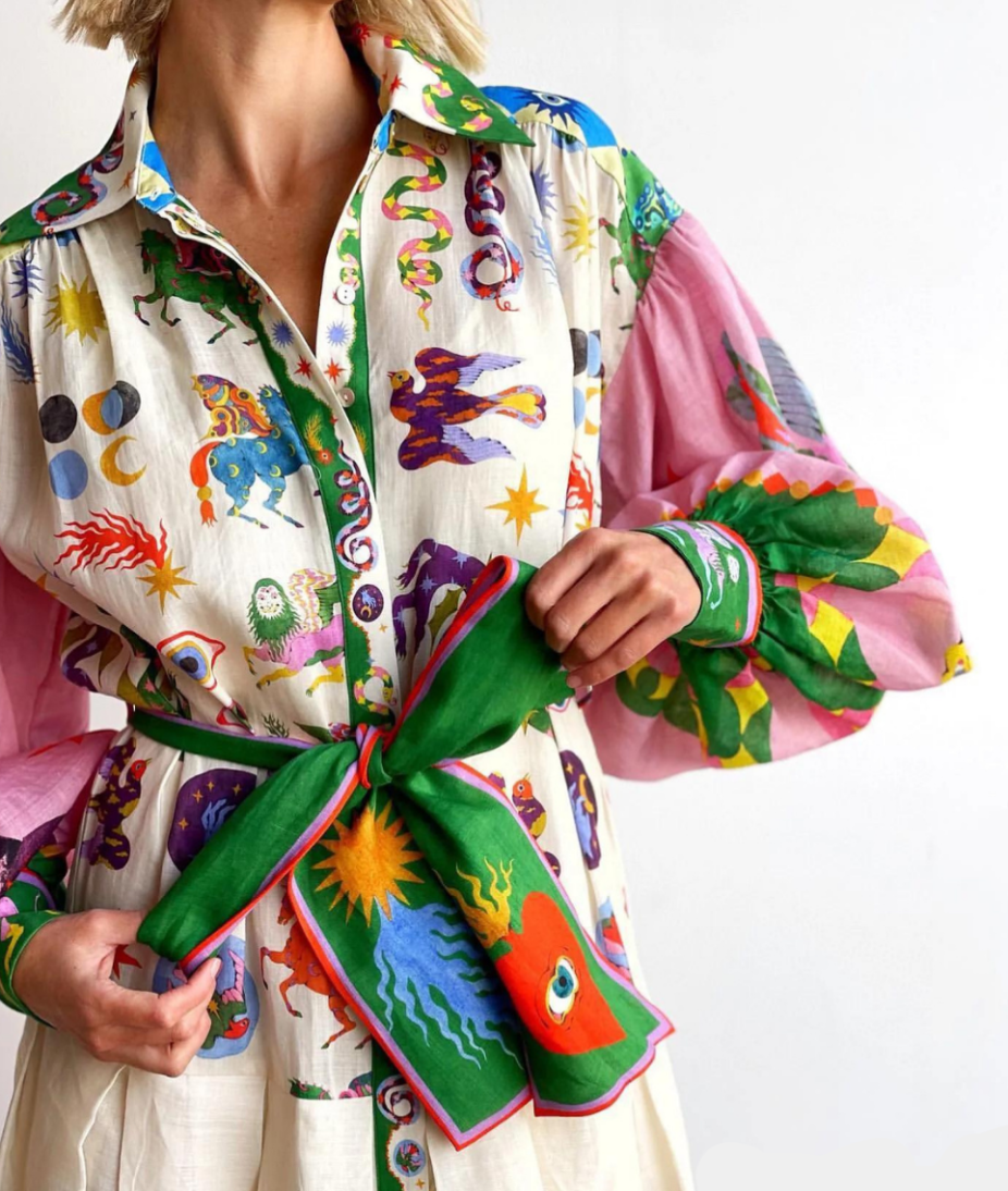 Volante · Vestido con volumen estampado – Silvia Morel