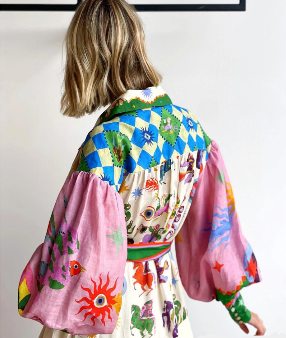 Volante · Vestido con volumen estampado – Silvia Morel