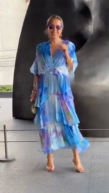 Olivia · Vestido largo bohemio acuarela – Silvia Morel