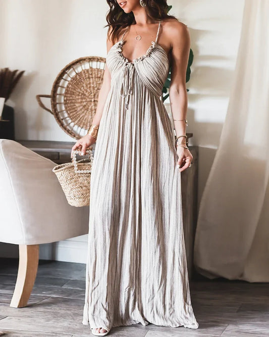 Marisol · Vestido plisado romántico – Silvia Morel