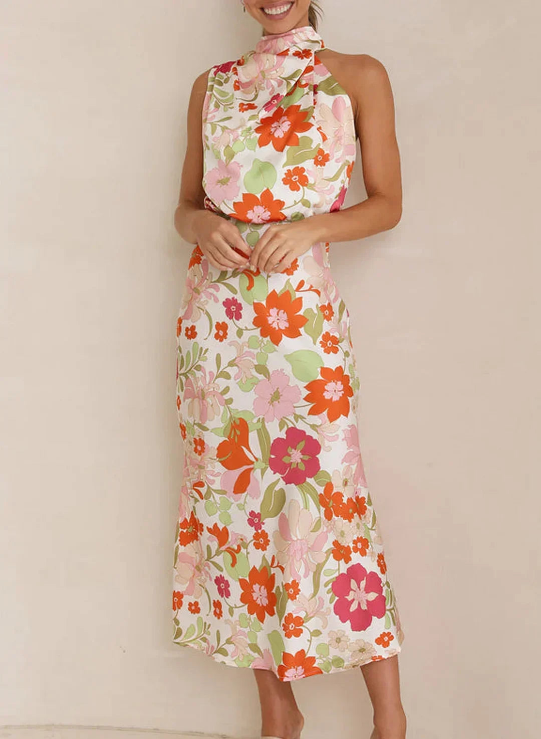 Zaira · Vestido floral en A sin mangas – Silvia Morel