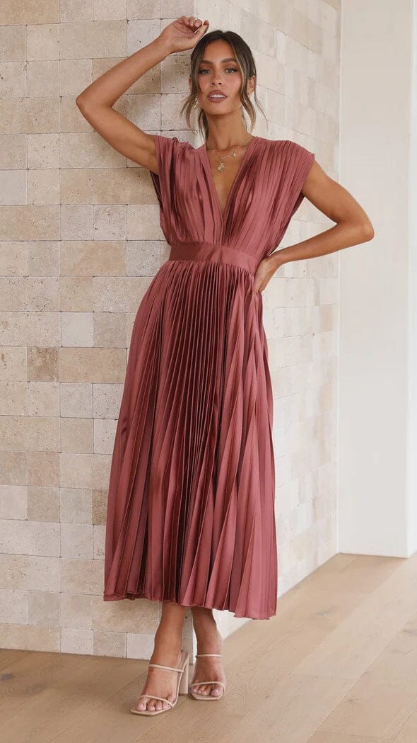 Lucía · Vestido midi satinado – Silvia Morel