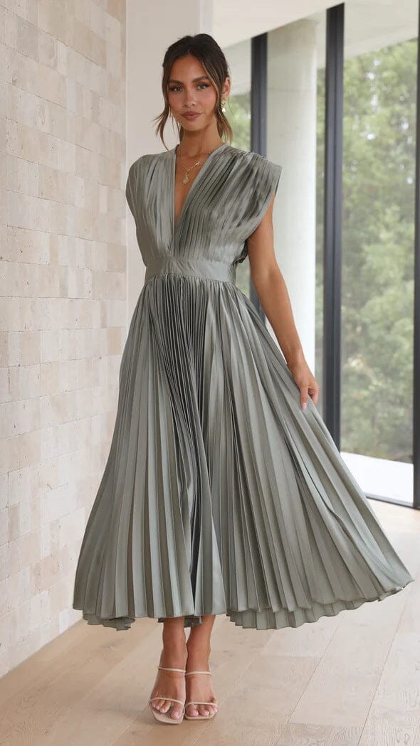 Lucía · Vestido midi satinado – Silvia Morel