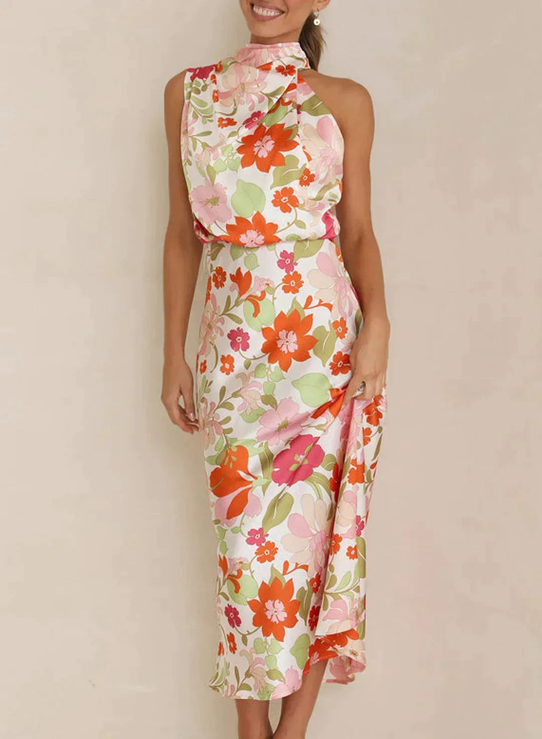Zaira · Vestido floral en A sin mangas – Silvia Morel