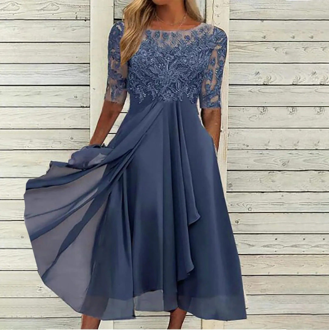 Sabrina · Vestido con bordado de encaje – Silvia Morel