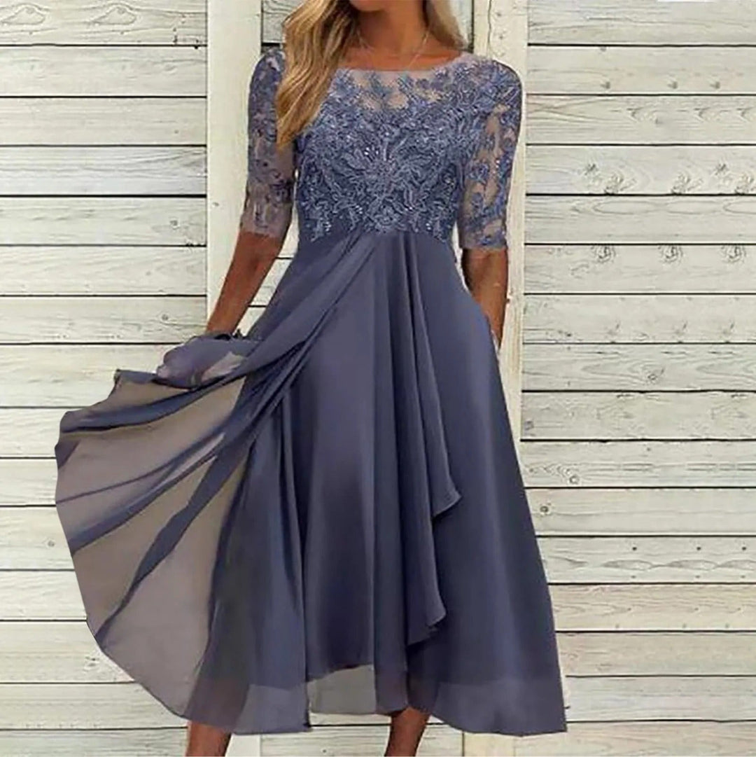 Sabrina · Vestido con bordado de encaje – Silvia Morel