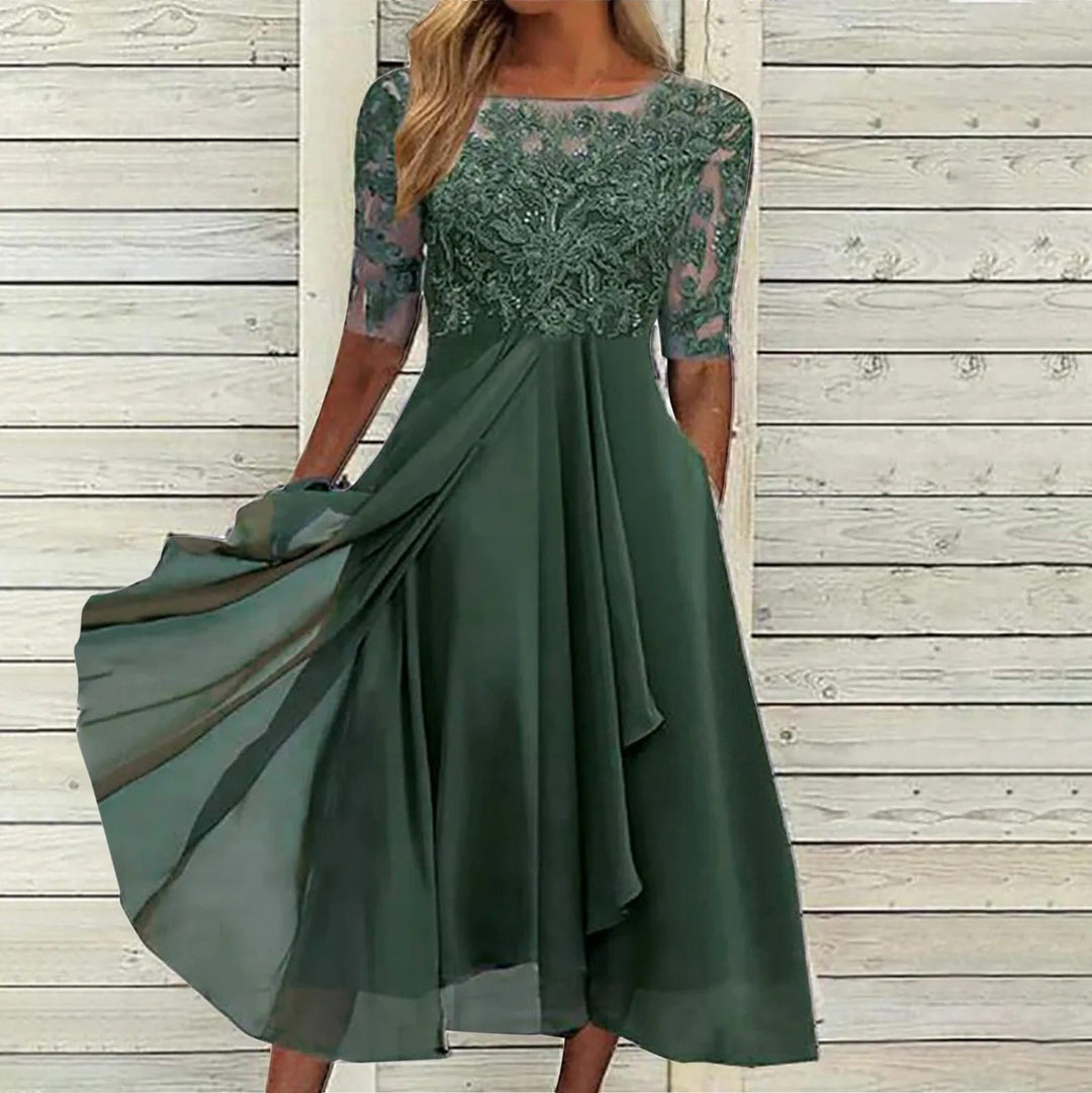 Sabrina · Vestido con bordado de encaje – Silvia Morel