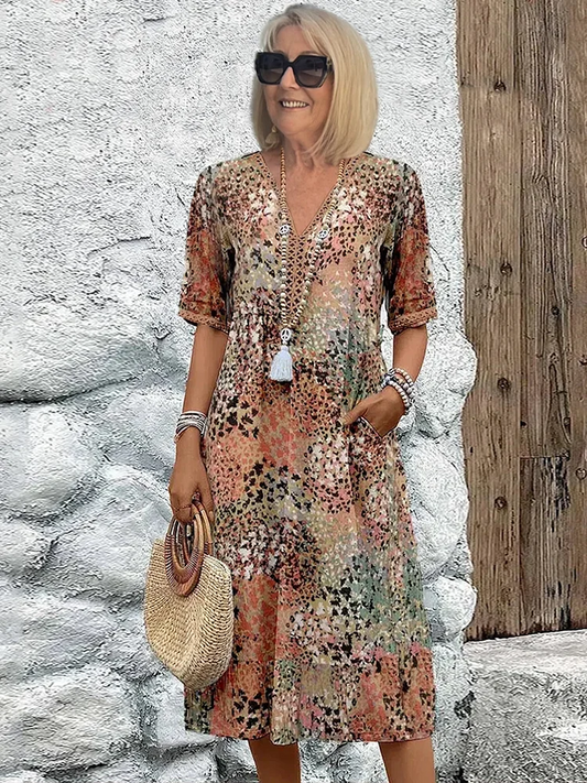 Herminia · Vestido floral vibrante – Silvia Morel