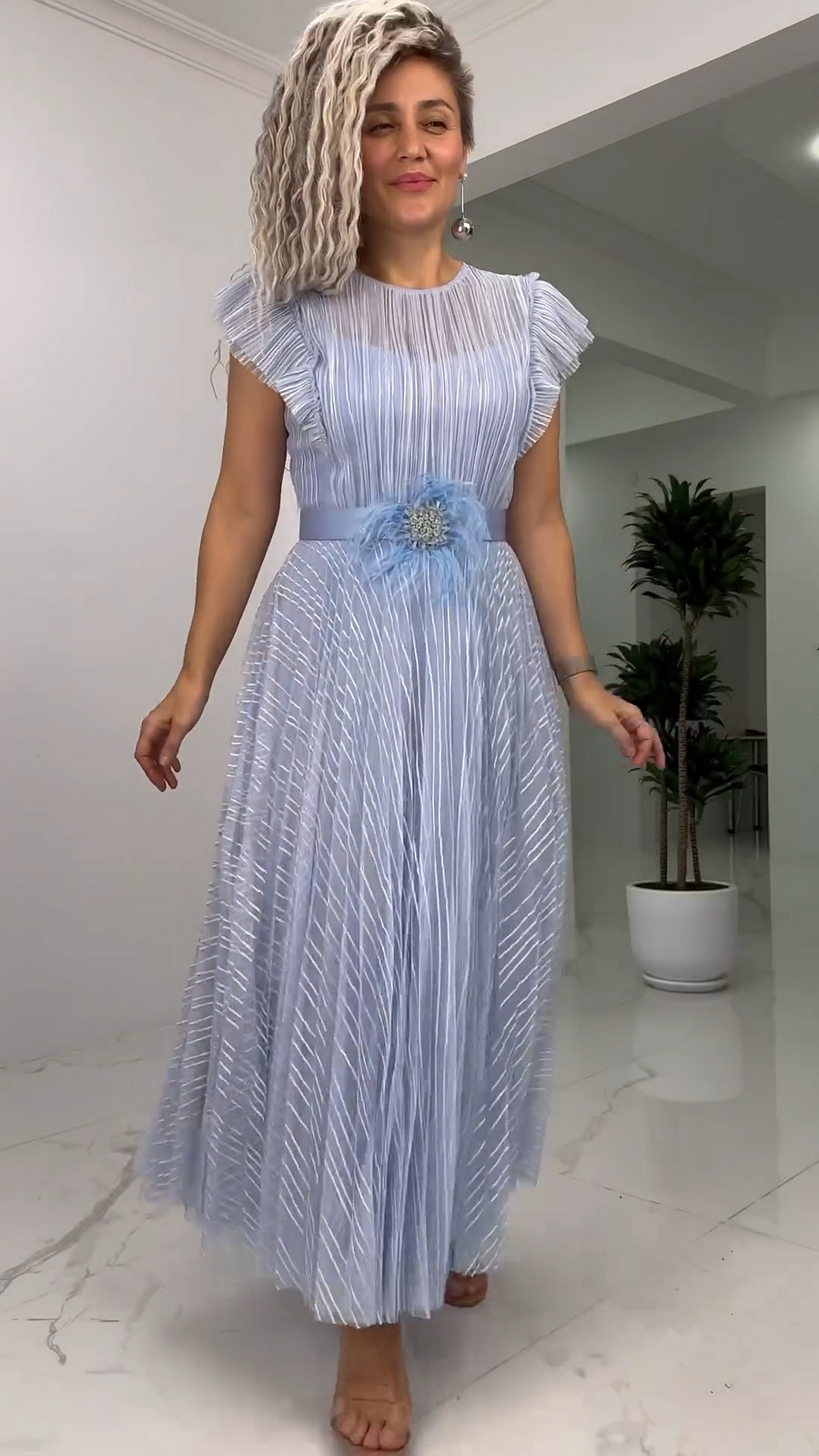 Belén · Vestido ajustado de gasa – Silvia Morel